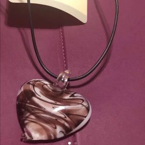 Heart necklace with matching earrings